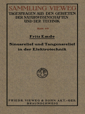 cover image of Sinusrelief und Tangensrelief in der Elektrotechnik